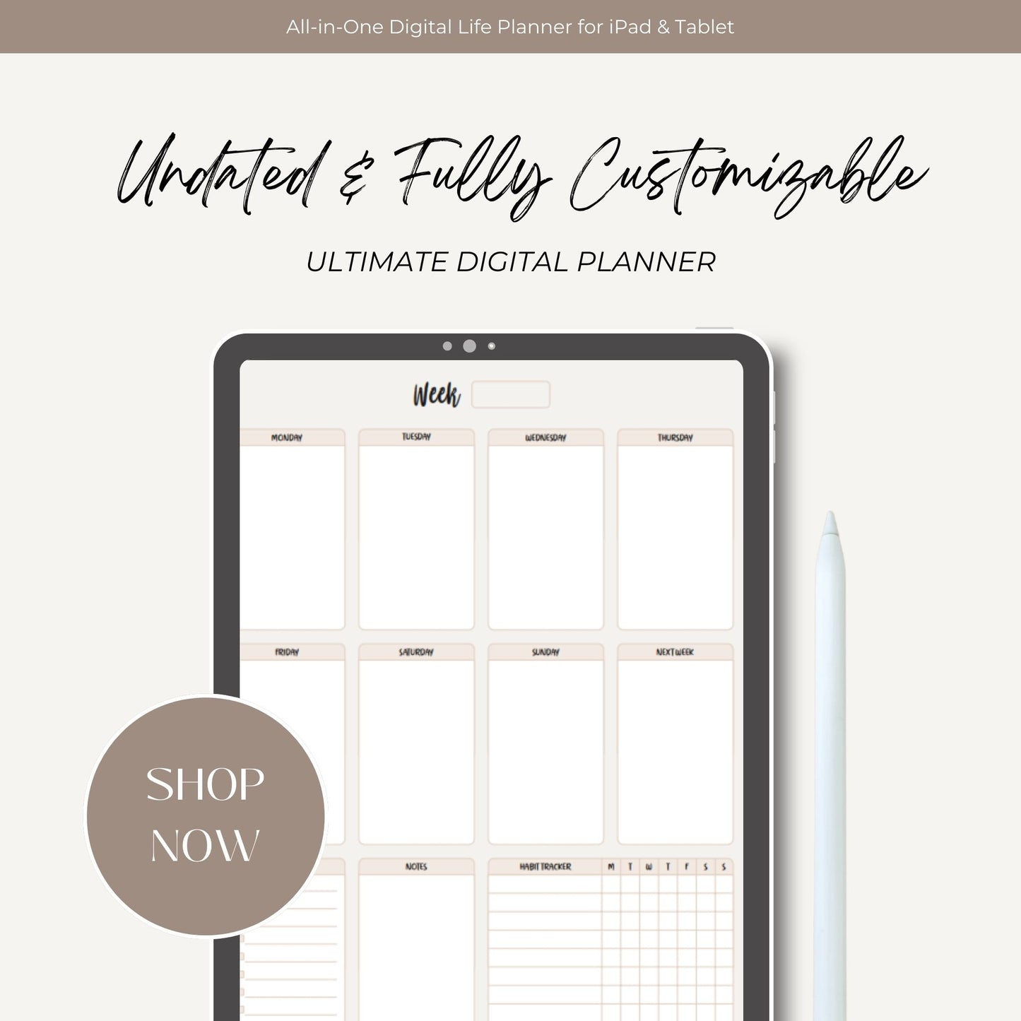 Digital Undated Planner – Organize Your Life & Boost Productivity